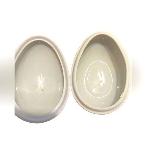 Limoges white and flower egg vintage from France blue pink - Picture 2 of 4